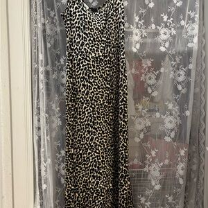 Vintage leopard print dress velvet no size